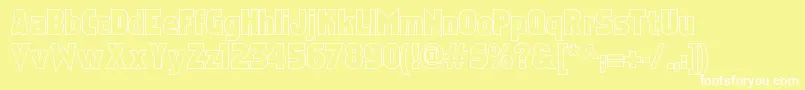 Faktosoutline Font – White Fonts on Yellow Background