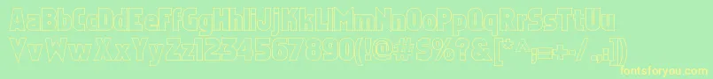 Faktosoutline Font – Yellow Fonts on Green Background