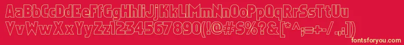 Faktosoutline Font – Yellow Fonts on Red Background