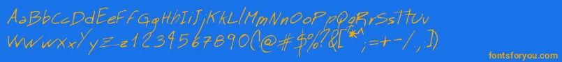 Mtmasn Font – Orange Fonts on Blue Background