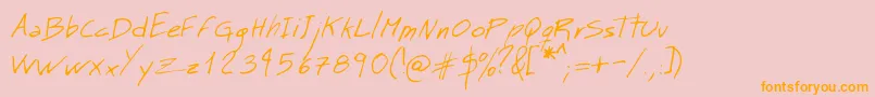 Mtmasn-Schriftart – Orangefarbene Schriften auf rosa Hintergrund