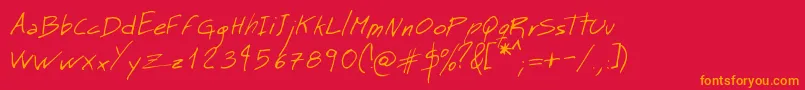 Mtmasn Font – Orange Fonts on Red Background