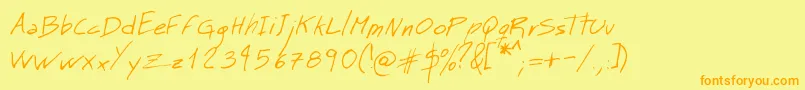 Mtmasn Font – Orange Fonts on Yellow Background