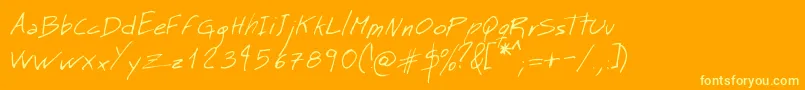Mtmasn Font – Yellow Fonts on Orange Background