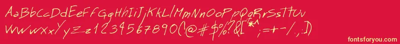 Mtmasn Font – Yellow Fonts on Red Background