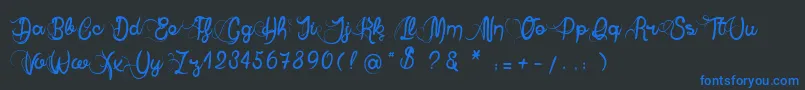 AnneExilum Font – Blue Fonts on Black Background