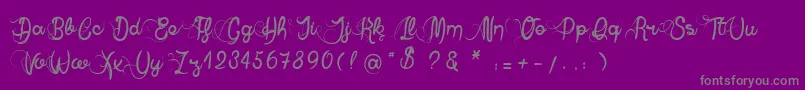 Fonte AnneExilum – fontes cinzas em um fundo violeta