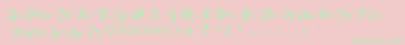 AnneExilum Font – Green Fonts on Pink Background
