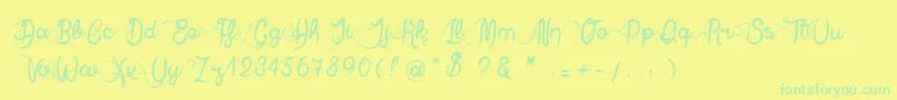 AnneExilum Font – Green Fonts on Yellow Background