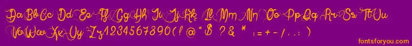 AnneExilum Font – Orange Fonts on Purple Background