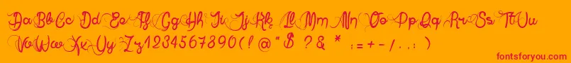 AnneExilum-Schriftart – Rote Schriften auf orangefarbenem Hintergrund