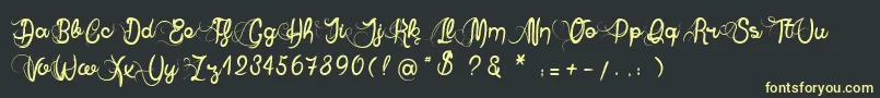 AnneExilum-Schriftart – Gelbe Schriften auf schwarzem Hintergrund