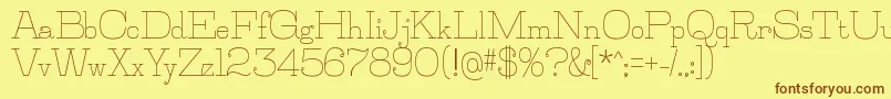 JillsvilleRegular Font – Brown Fonts on Yellow Background