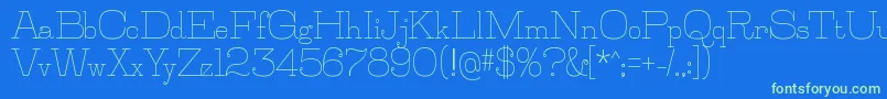 JillsvilleRegular Font – Green Fonts on Blue Background