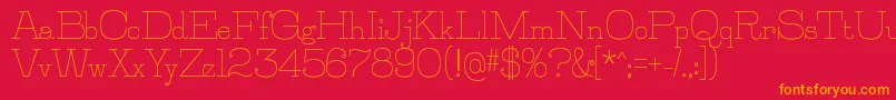 JillsvilleRegular Font – Orange Fonts on Red Background