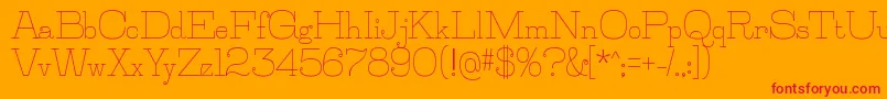 JillsvilleRegular Font – Red Fonts on Orange Background