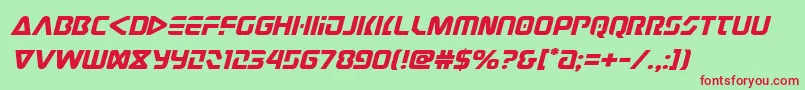 Judgev2expandital Font – Red Fonts on Green Background