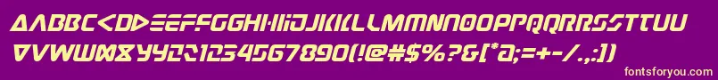 Judgev2expandital Font – Yellow Fonts on Purple Background