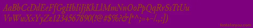 JunicodeBolditaliccondensed Font – Brown Fonts on Purple Background