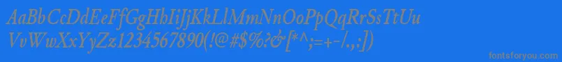 JunicodeBolditaliccondensed Font – Gray Fonts on Blue Background