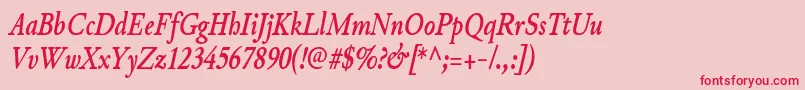 JunicodeBolditaliccondensed Font – Red Fonts on Pink Background