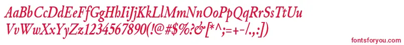 フォントJunicodeBolditaliccondensed – 赤い文字