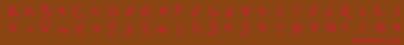 フォントSir – 赤い文字が茶色の背景にあります。