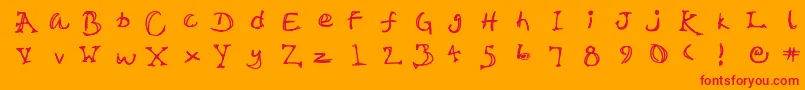 Sir-Schriftart – Rote Schriften auf orangefarbenem Hintergrund