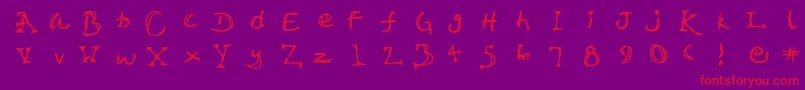 Sir-Schriftart – Rote Schriften auf violettem Hintergrund