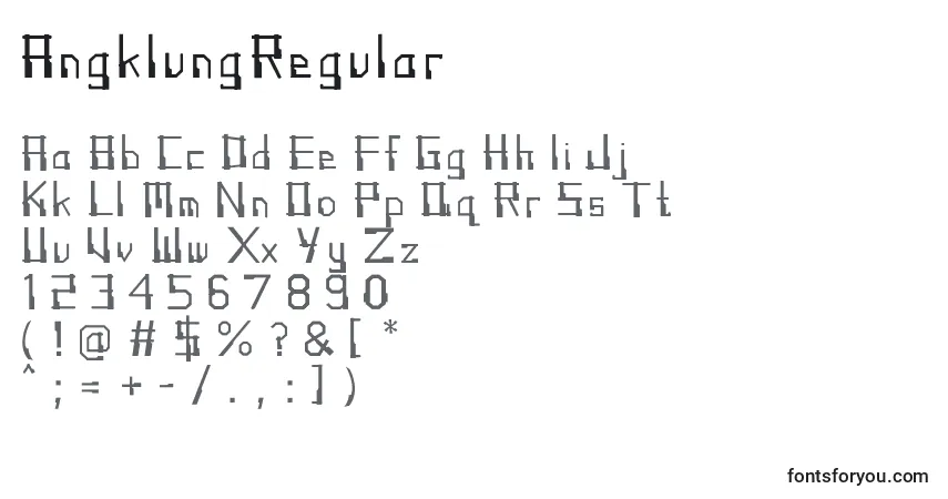 Fuente AngklungRegular - alfabeto, números, caracteres especiales