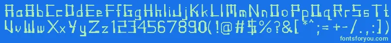 AngklungRegular Font – Green Fonts on Blue Background
