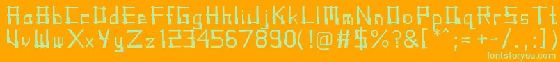 AngklungRegular Font – Green Fonts on Orange Background