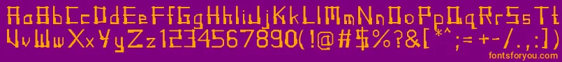 AngklungRegular Font – Orange Fonts on Purple Background