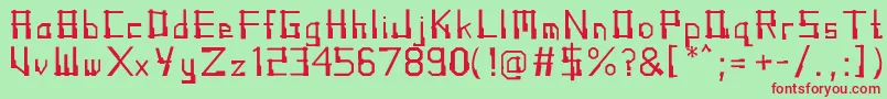 AngklungRegular Font – Red Fonts on Green Background