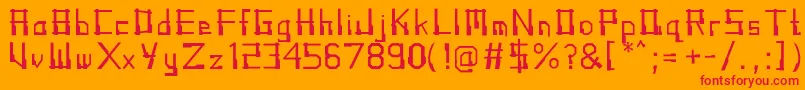 AngklungRegular Font – Red Fonts on Orange Background