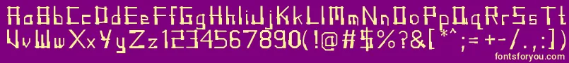 AngklungRegular Font – Yellow Fonts on Purple Background