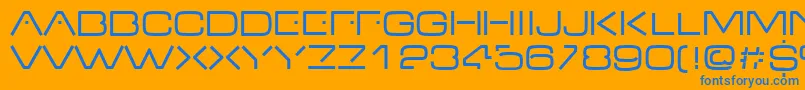フォントVdub – オレンジの背景に青い文字