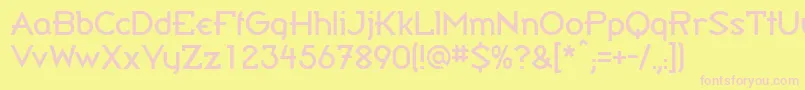 Police BandyRegular – polices roses sur fond jaune