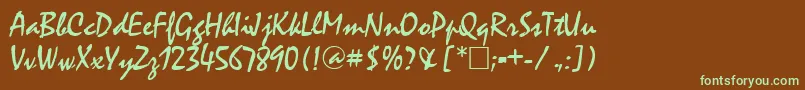 MysticRegular Font – Green Fonts on Brown Background