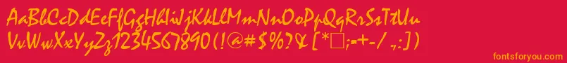 MysticRegular Font – Orange Fonts on Red Background