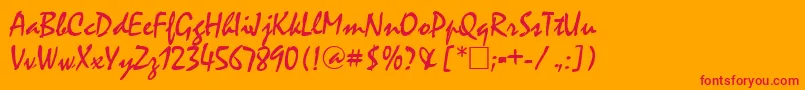MysticRegular Font – Red Fonts on Orange Background