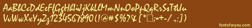 MysticRegular Font – Yellow Fonts on Brown Background