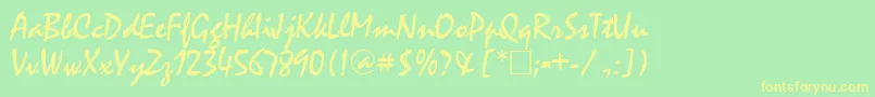 Weitere Informationen zur MysticRegular-Schriftart MysticRegular-Schriftart – Gelbe Schriften auf grünem Hintergrund