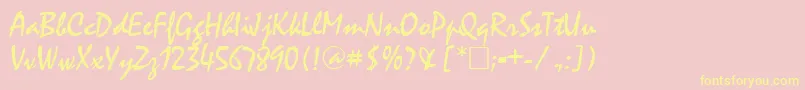 MysticRegular Font – Yellow Fonts on Pink Background