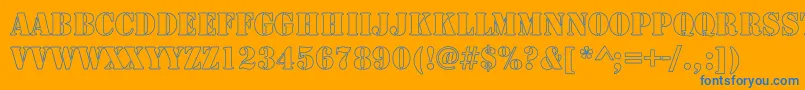 RudyHollow Font – Blue Fonts on Orange Background