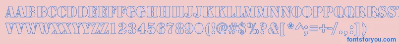 RudyHollow Font – Blue Fonts on Pink Background