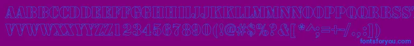 RudyHollow Font – Blue Fonts on Purple Background