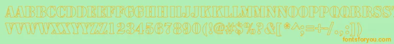 RudyHollow Font – Orange Fonts on Green Background