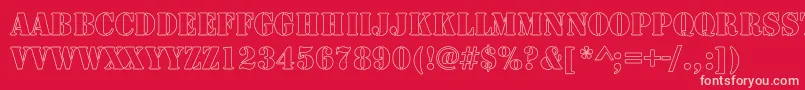 RudyHollow Font – Pink Fonts on Red Background