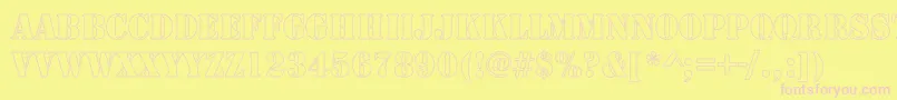 RudyHollow Font – Pink Fonts on Yellow Background